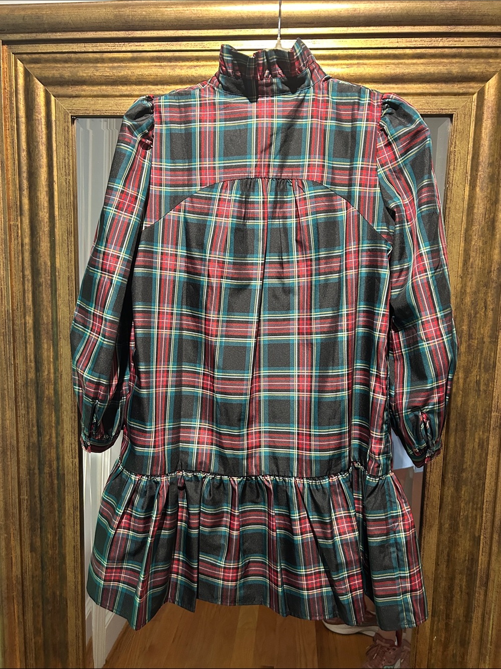 Tuckernuck Plaid Ruffle Dropwaist Dress in Green and Red - Picture 2 of 3